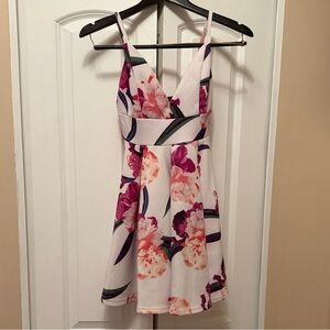 Revamped Floral Mini Dress in Pink and Purple